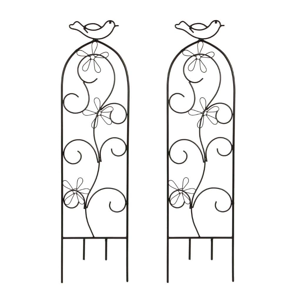 28 in. Garden Trellis Panels Decorative Plant Support Black 2-Piece price history on PriceWatchPro