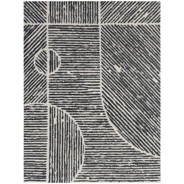 BALTA Jerome Charcoal 8 ft. x 10 ft. Striped Area Rug
