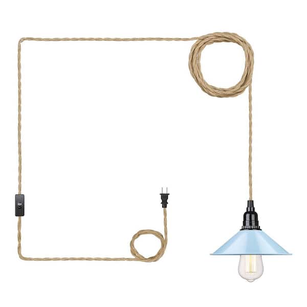 ZACHVO 60 -Watt 1 Light Bule Shaded Pendant Light with Metal Shade Plug in Cord, No Bulbs Included