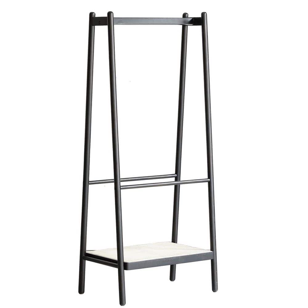 Noble House Teresa Black Wood Clothes Rack 27.56 in. W x 64.96 in. H ...