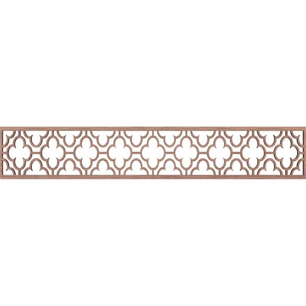 Ekena Millwork Chicago Fretwork 0.375 in. D x 46.625 in. W x 8 in. L Walnut Wood Panel Moulding