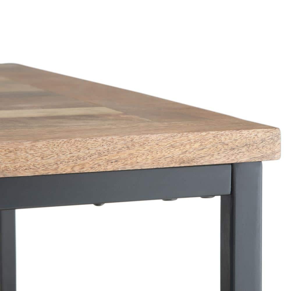 Skyler Solid Mango Wood 34" Square Coffee Table with Storage in Natural