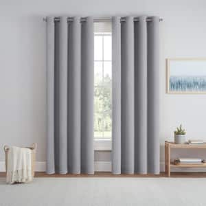 Dutchess Haze Polyester Solid 50 in. W x 84 in. L Grommet 100% Blackout Curtain (Single Panel)