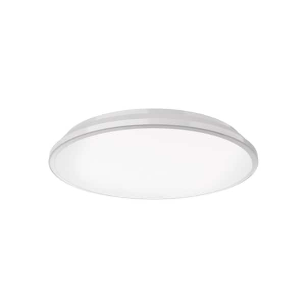 KUZCO Brook 11 in. 1-Light 17-Watt White Integrated LED Flush Mount ...