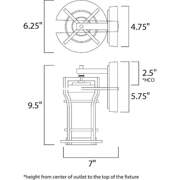 Oakville 6.25 in. W 1-Light Black Oxide Outdoor Wall Lantern Sconce