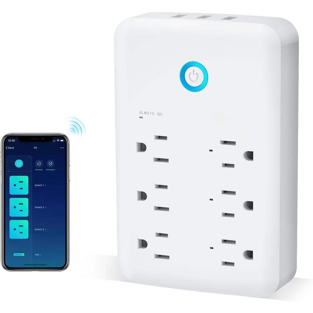 3-Outlet Smart Plug Extender Surge Protector with 3 USB Port  and  App Cont