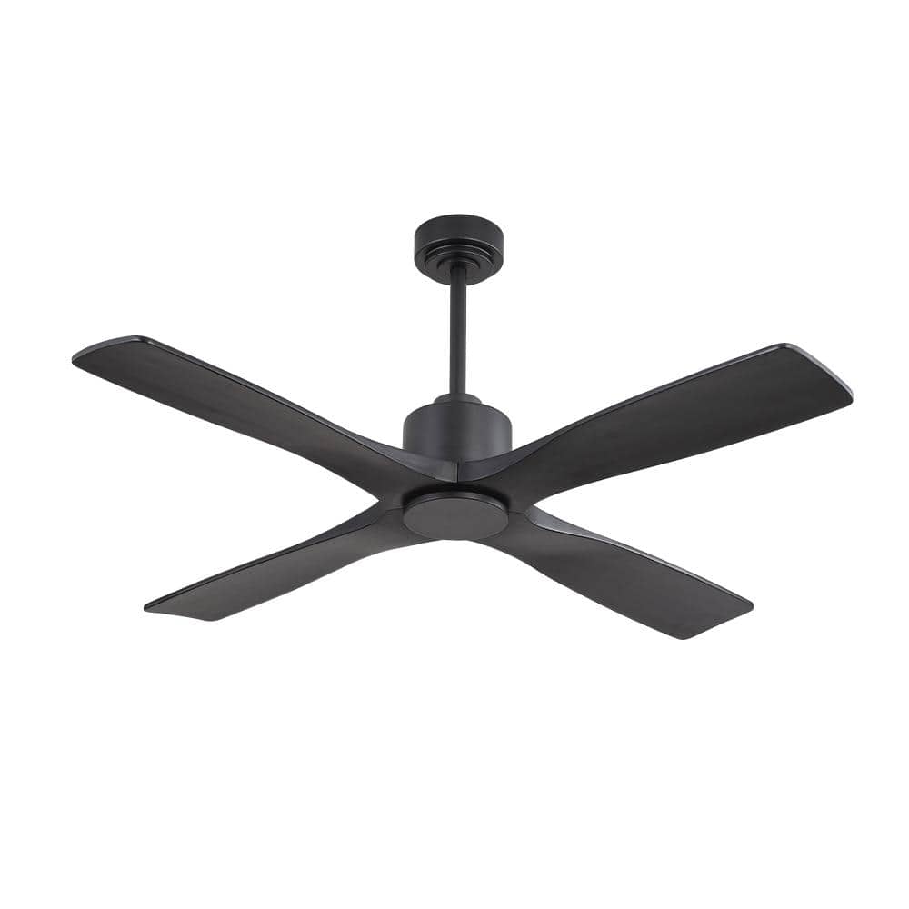 48 in. (4 ft.) DC Indoor Ceiling Fan with Remote, 4 Solid Wood Blades, Black price history on PriceWatchPro
