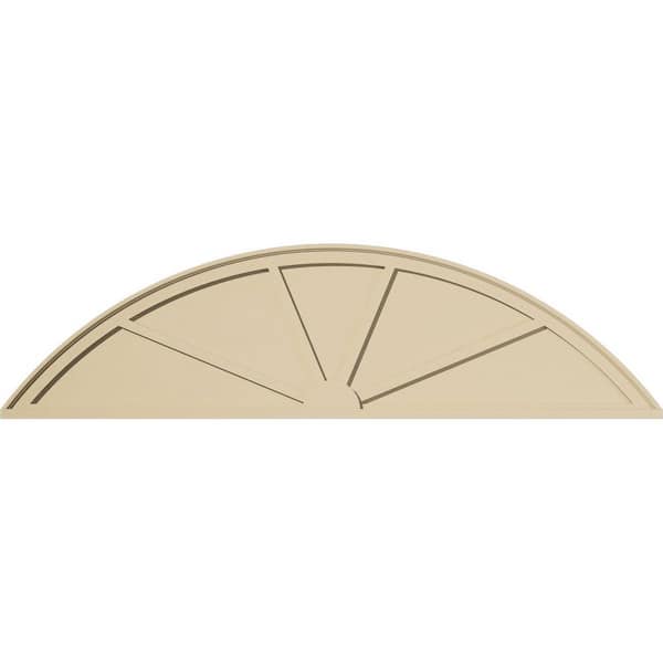 Ekena Millwork 70-in. W x 18-1/2-in. H x 2-in. P Segment Arch 4 Spoke Signature Urethane Pediment, Primed Tan