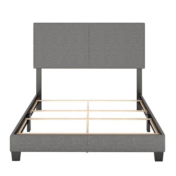 Boyd Sleep Milan Upholstered Linen Platform Bed, King, Gray