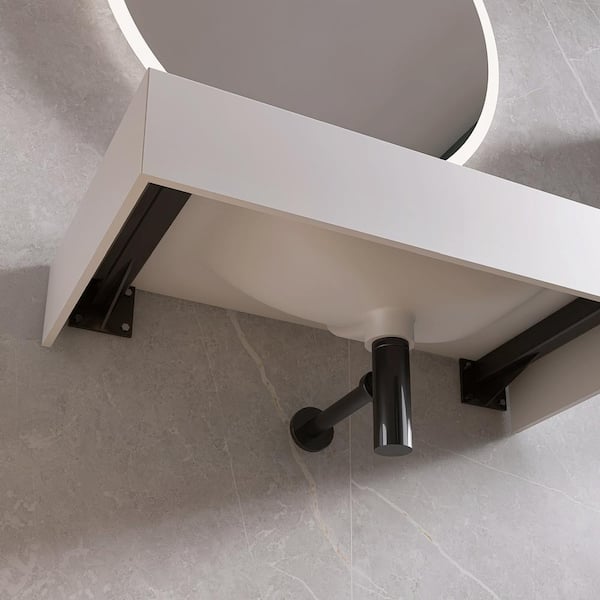 MEDUNJESS 32 in. x 18 in. Solid Surface Wall-Mounted Bathroom