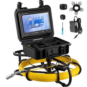 Sewer Camera 9 in. Screen Pipeline Inspection Camera with 200 ft. Snake Cable, LED Light 8 GB SD Card Duct Drain Pipe