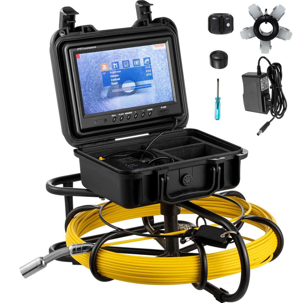 Sewer Camera 9 in. Screen Pipeline Inspection Camera with 200 ft. Snake Cable, LED Light 8 GB SD Card Duct Drain Pipe price history on PriceWatchPro
