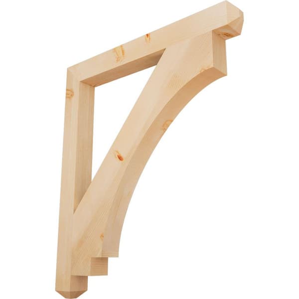 Ekena Millwork 3.5 in. x 44 in. x 38 in. Douglas Fir Imperial Craftsman Smooth Bracket