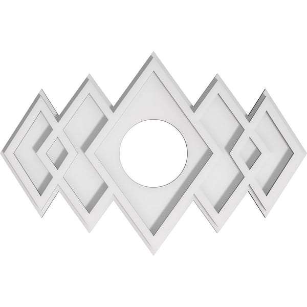 Ekena Millwork 18 in. x 12 in. x 1 in. Zoe Architectural Grade PVC Contemporary Ceiling Medallion