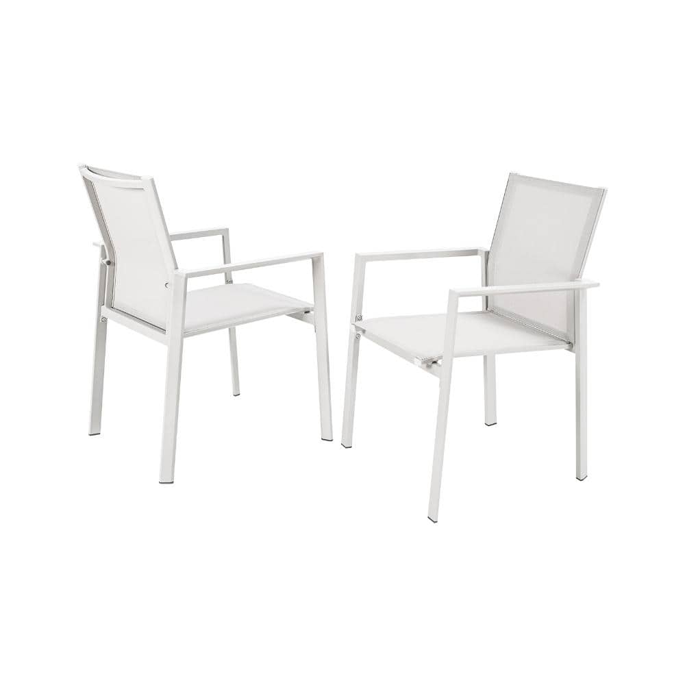Warm Gray Sling Aluminum Outdoor Dining Chair in Grey Set of 2 price history on PriceWatchPro