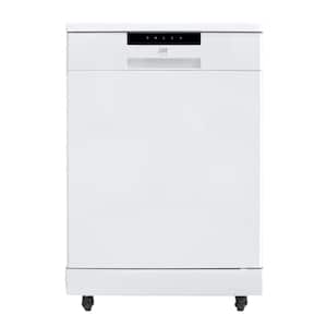 24 in. White Portable 120-Volt Dishwasher with 6 Cycles and 10 Place Settings Capacity