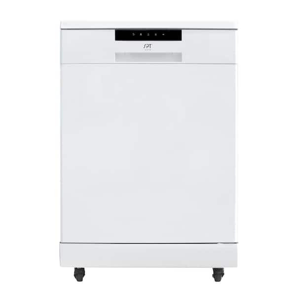SPT 24 in. White Portable 120-Volt Dishwasher with 6 Cycles and 10 Place Settings Capacity