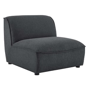 Comprise 1-Piece Charcoal Velvet 1-Seat Symmetrical Sectionals Armless Chair