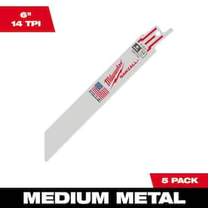6 in. 14 TPI Medium Metal Cutting SAWZALL Reciprocating Saw Blades (5-Pack)