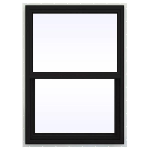 JELD-WEN 30 in. x 48 in. V-4500 Series Black FiniShield Vinyl Single Hung Window