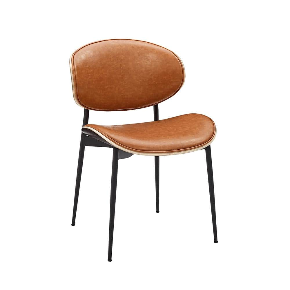 burnt orange leather dining chairs