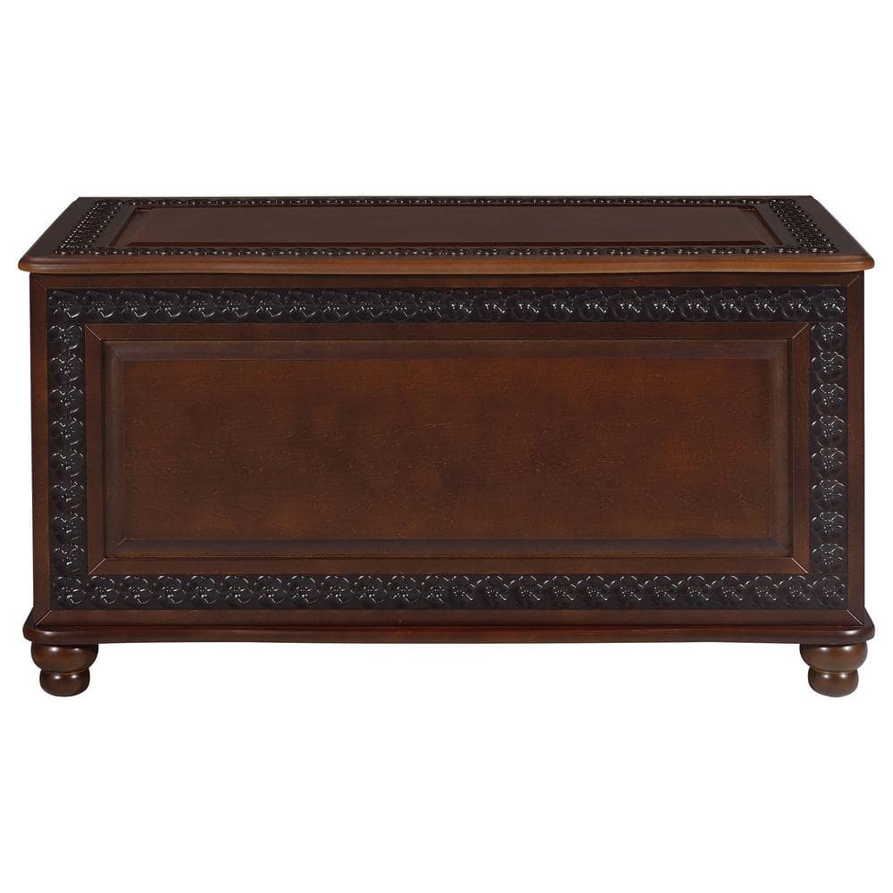 Deep Tobacco Flip-Top Cedar Storage Chest with Lock