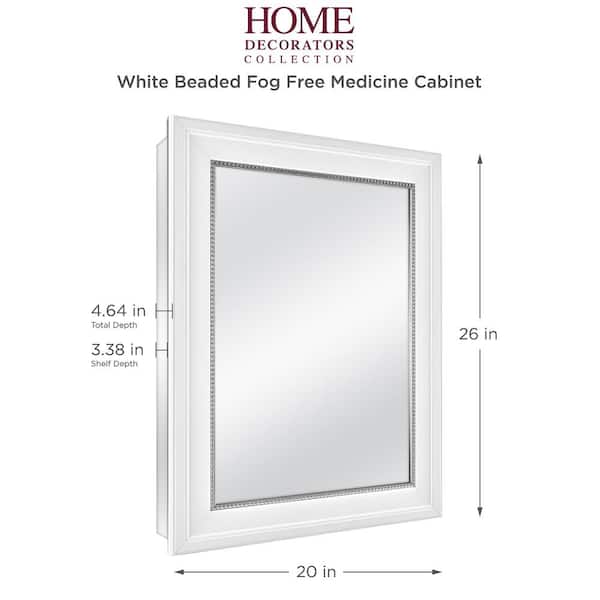 20 in. x 26 in. Fog Free Recessed or Surface Mount Medicine Cabinet in White 20 in. x 26 in. Fog Free Recessed or Surface Mount Medicine Cabinet in White