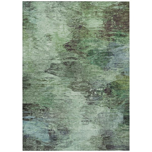 Chantille ACN592 Green 5 ft. x 7 ft. 6 in. Machine Washable Indoor/Outdoor Geometric Area Rug