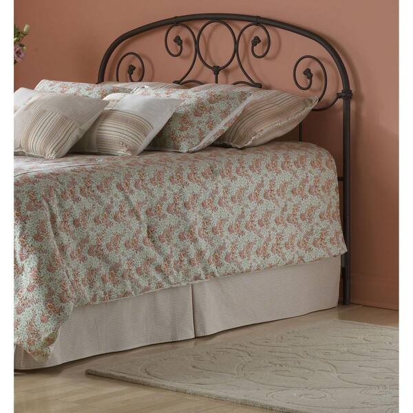 Fashion Bed Group Grafton Queen-Size Metal Headboard with Scrollwork Design and Decorative Castings in Rusty Gold
