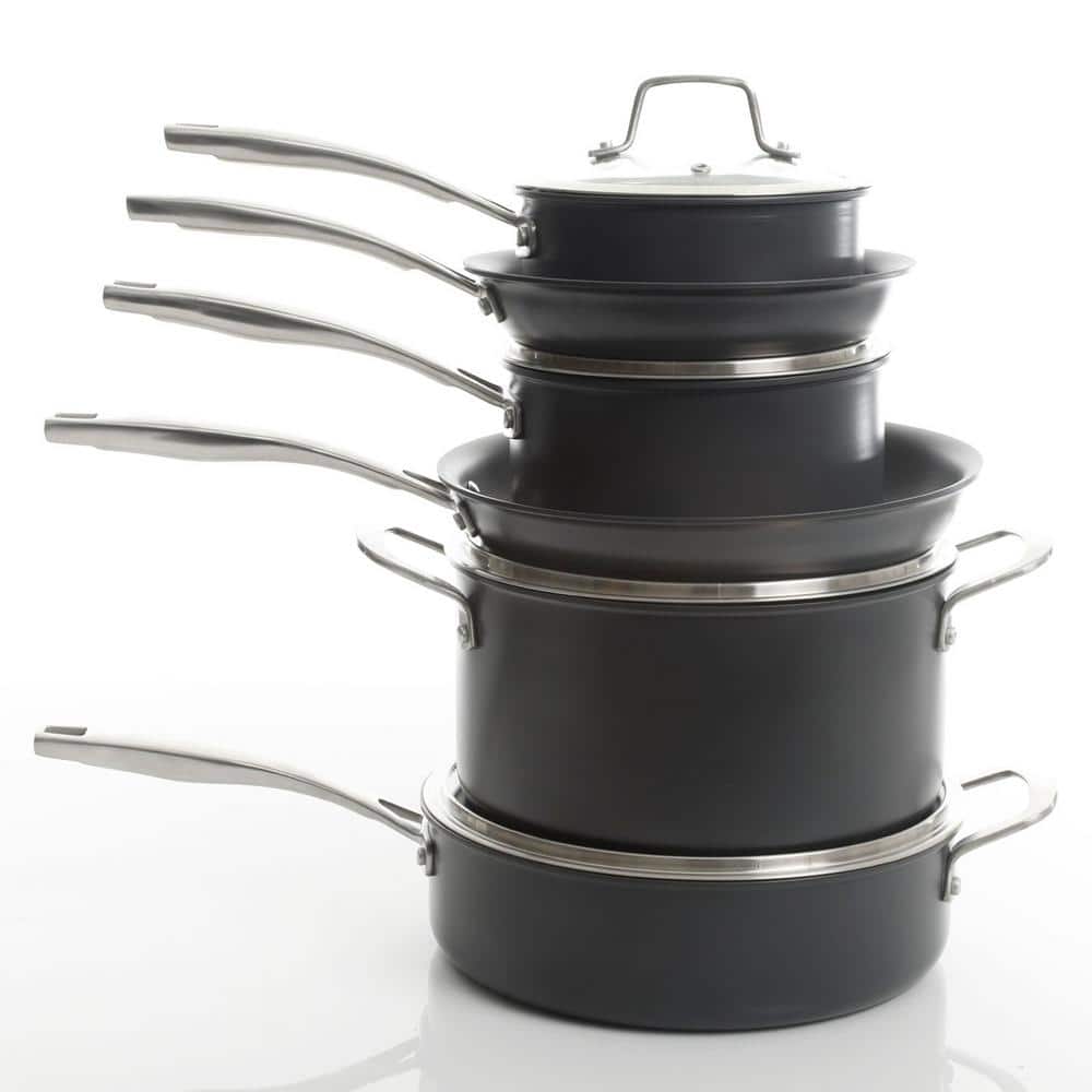 Kenmore Pro Arbor Heights 10-Piece Nonstick Black Aluminum Cookware Set