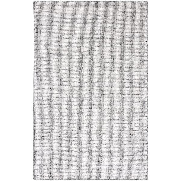 SAFAVIEH Abstract Ivory/Black Doormat 2 ft. x 3 ft. Abstract Striped Area Rug