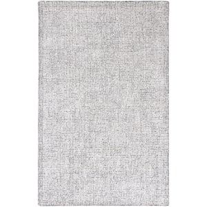 Abstract Ivory/Black Doormat 3 ft. x 5 ft. Abstract Striped Area Rug
