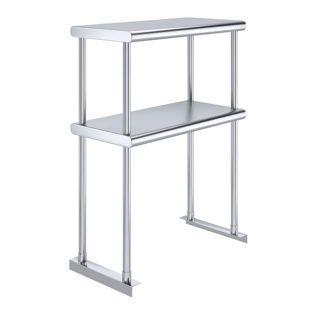 AMGOOD 12 in. x 24 in. Stainless Steel Double OverShelf for