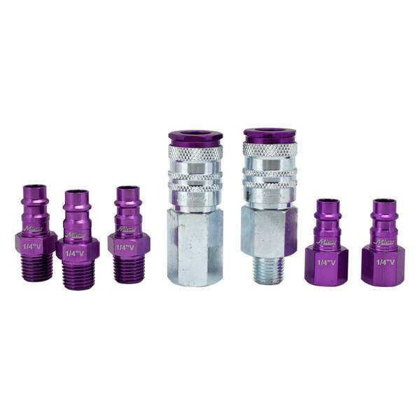 V-Style 1/4" ColorFit by Milton HIGHFLOWPRO 761VC-20 Pneumatic Plugs Purple 