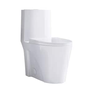 12 in. 1-piece 1.1/1.6 GPF Dual Flush Elongated Toilet in. White, Seat Included