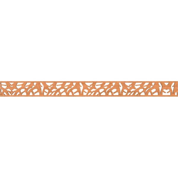 Ekena Millwork Manton Fretwork 0.25 in. D x 46.375 in. W x 4 in. L Cherry Wood Panel Moulding