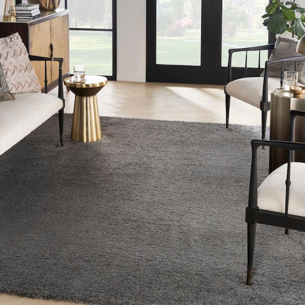 Dreamy Shag Grey 7 ft. x 9 ft. All-over design Contemporary Area Rug