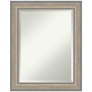 Fleur Silver 23.25 in. x 29.25 in. Beveled Traditional Rectangle Wood Framed Wall Mirror in Silver