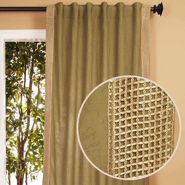 Home Decorators Collection Semi-Opaque Crinckle Sage Back Tab Curtain