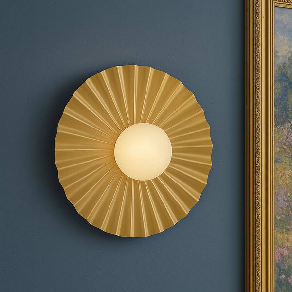 LARK Stevie 13.75 in. 1 Light Lacquered Brass Flush Mount 84393LCB