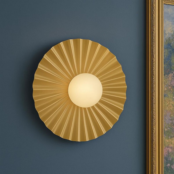 Stevie 13.75 in. 1 Light Lacquered Brass Flush Mount