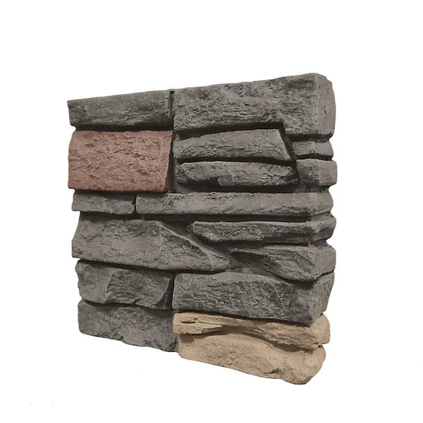 GenStone Stacked Stone Stratford 12 in. x 12 in. Faux Stone Siding Sample