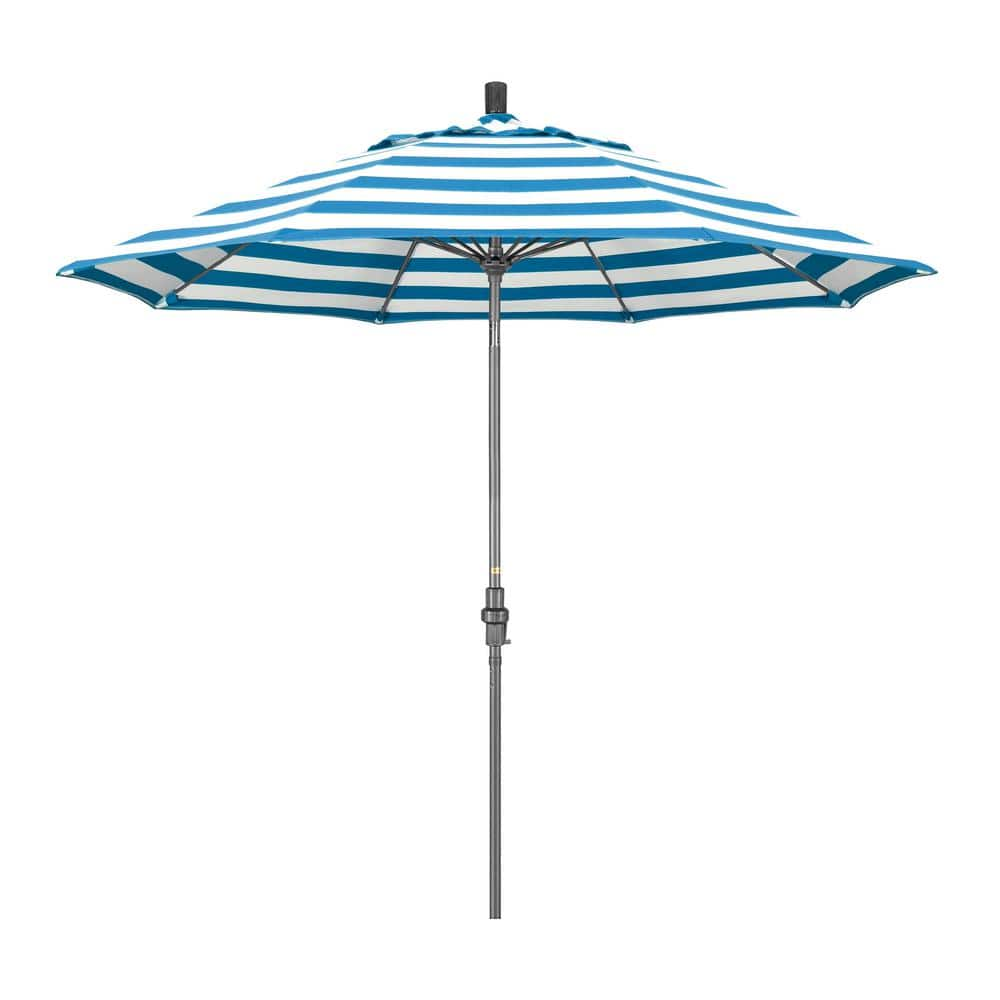 California Umbrella 9 ft. Hammertone Grey Aluminum Market Patio ...