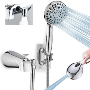 5.31 in. Tub Spout with 10-Spray Handheld Shower Head in Chrome (Valve Not Included)