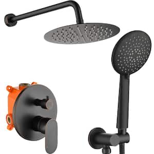 Vision 5-Spray Patterns with 1.8 GPM 9.8 in. Wall Mount Dual Shower Heads with Handheld Shower in Oil Rubbed Bronze