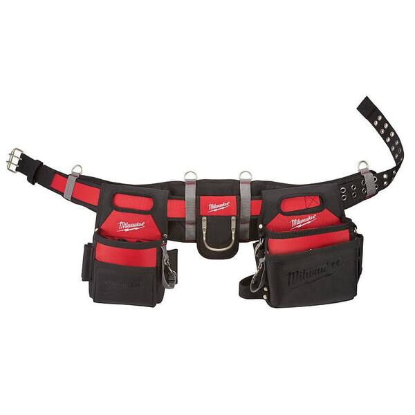 Milwaukee Adjustable Electricians Work Belt with 25 ft. x 1 in. Compact Magnetic Tape Measure