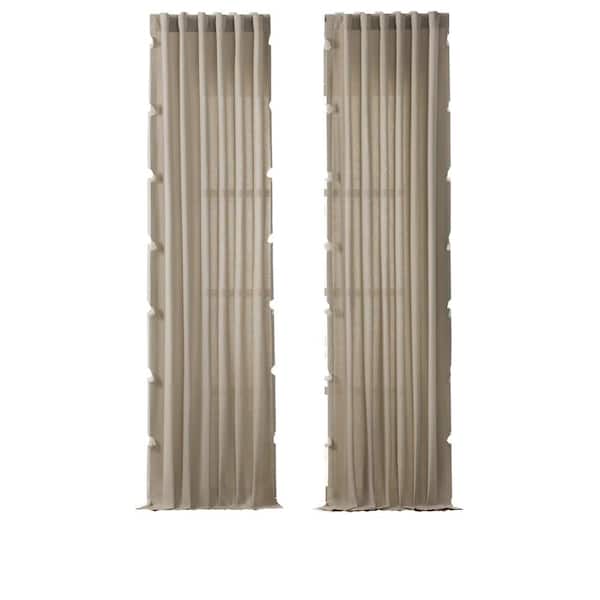 Mercantile Ardmore Linen Solid Cotton 50 in. W x 63 in. L Light Filtering Single Rod Pocket Back Tab Curtain Panel with Tassels