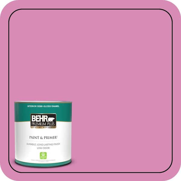 BEHR PREMIUM PLUS 1 qt. #P120-3 High Maintenance Semi-Gloss Enamel Low Odor Interior Paint & Primer
