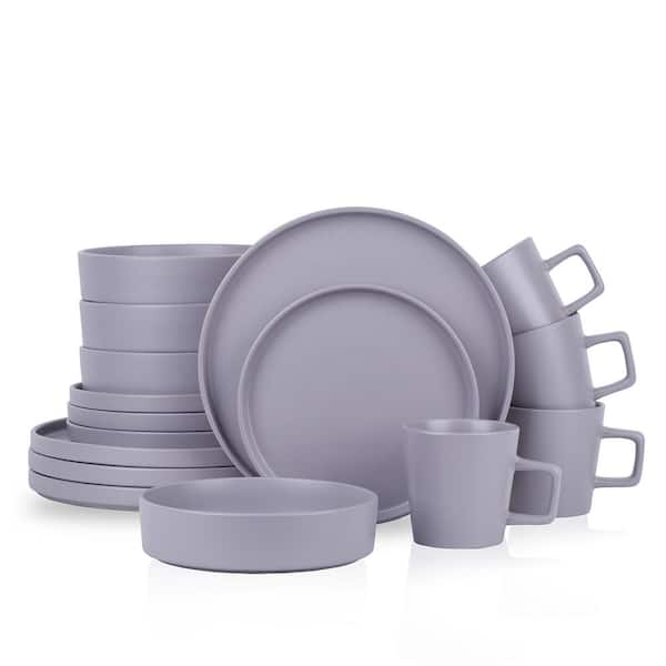 STONE LAIN Stone Lain Cleo 16-Piece Dinnerware Set Stoneware, Service For 4, Light Gray