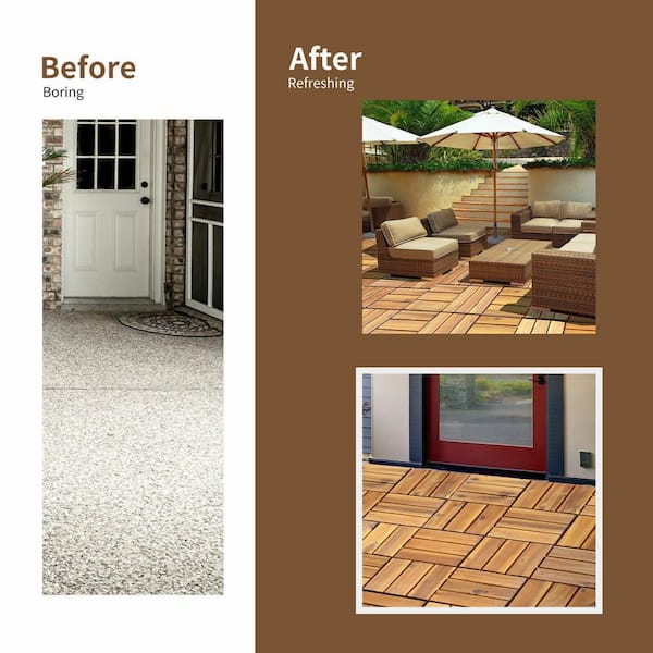 1 ft. x 1 ft. Plastic Deck Tile in Brown (27-Piece)
